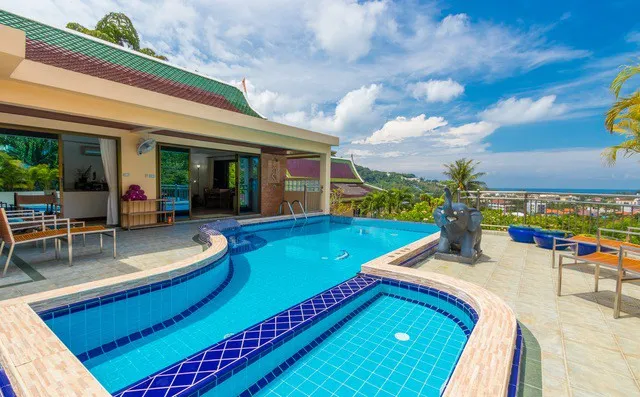 View of Kata from the villa pool